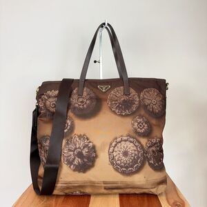 Pre-Owned Prada Tessuto Stampato Floral Nylon Tote Bag‎